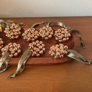 8 Elegant Rose Gold Holiday Ornament Set